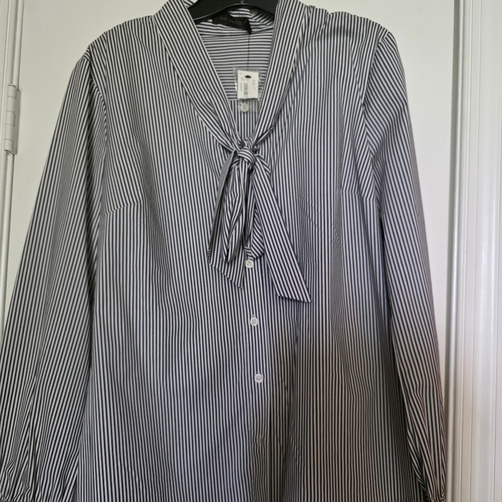 The Limited Black and White Striped Blouse